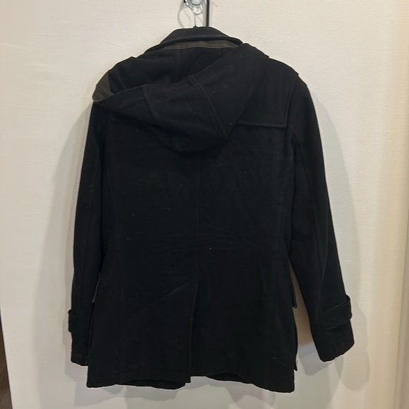 Men’s Black Zara Winter PeaCoat size M - Picture 4 of 4